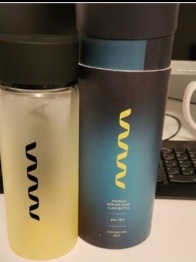 Wavy Print Glass Bottle